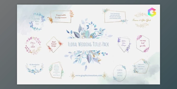 Download Floral Watercolour Wedding Titles Pack (Videohive 33962121)
