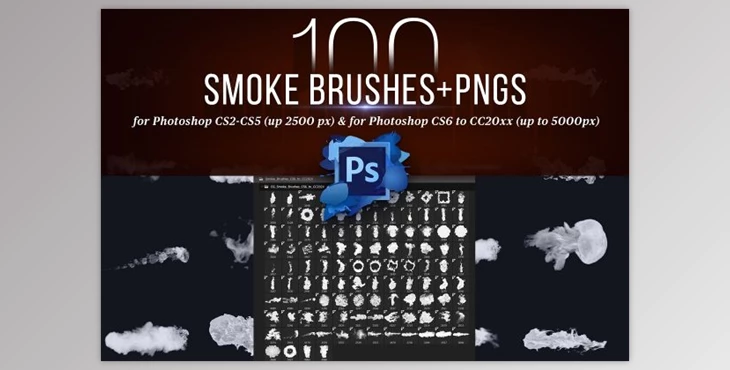 Download 100 Photoshop Smoke Brushes + PNGs CreativeMarket 4421254