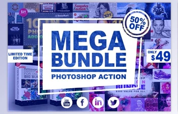 Download <span class='badge badge-warning'>Mega</span> Bundle Photoshop Action CreativeMarket