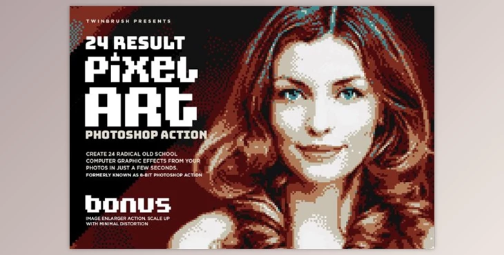 Download Pixel Art Photoshop Action (Atn)