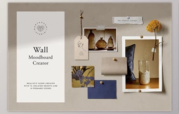 Download Wall Moodboard Scene <span class='badge badge-warning'>Creator</span> - CreativeMarket 4335436