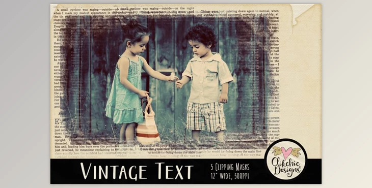 Download Vintage Text Clipping Masks & Tut (PNG)