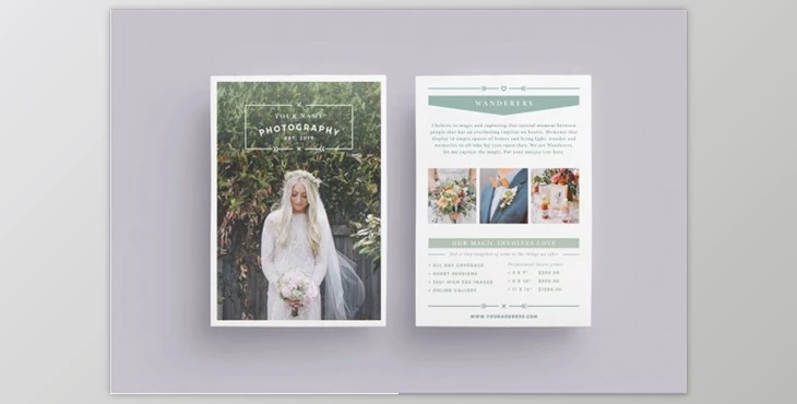 Download WANDERERS Wedding Flyer Price List (PSD, PDF, INDD)