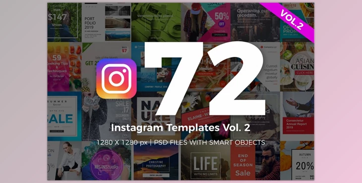 Download 72 Instagram Templates Vol.2 CreativeMarket-2267209 (JPG, PSD)