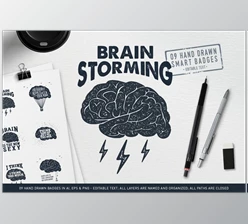 Download BrainStorming. 09 Smart Badges CreativeMarket-2339637 (EPS, PNG, AI)