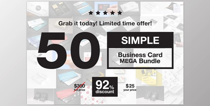 Download Simple Business Cards MEGA Bundle CreativeMarket-2185099 (PSD, PDF, EPS, AI)
