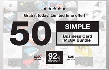 Download Simple Business Cards <span class='badge badge-warning'>MEGA</span> Bundle CreativeMarket-2185099 (PSD, PDF, EPS, AI)