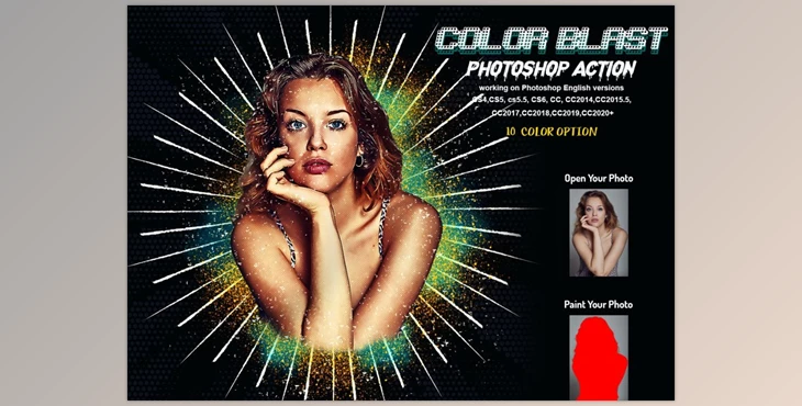 Download Color Blast Photoshop Action CreativeMarket-5991696 (ATN, ABR)