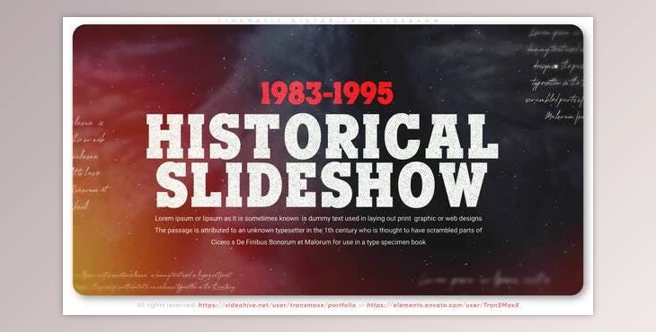Download Cinematic Historical Slideshow (Videohive 31702070) - AE Project