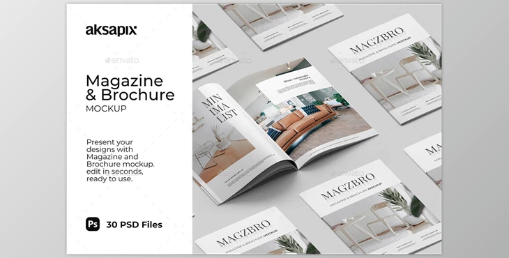 Download Magazine and Brochure Mockup GraphicRiver-31574226 (PSD, PNG, JPG)