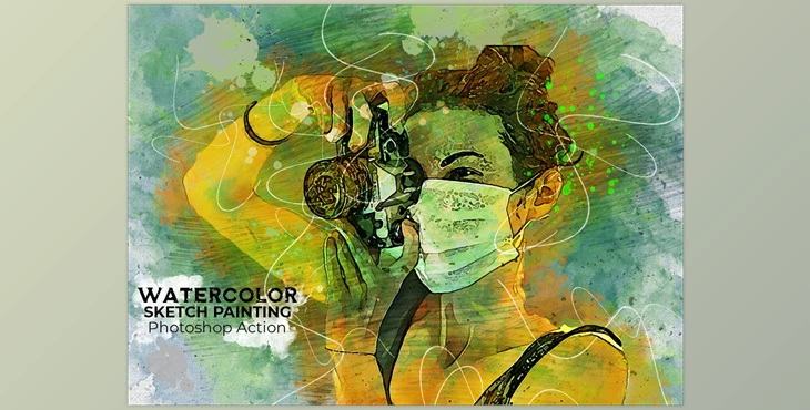 Download Watercolor Sketch Painting Ps Action CreativeMarket-5157273 (ATN, PAT, PDF, ABR)