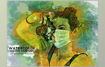 Download <span class='badge badge-warning'>Watercolor</span> Sketch <span class='badge badge-warning'>Painting</span> Ps Action CreativeMarket-5157273 (ATN, PAT, PDF, ABR)