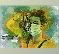Download Watercolor Sketch Painting Ps Action CreativeMarket-5157273 (ATN, PAT, PDF, ABR)