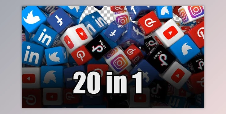 Download Social Media Icons Transition Pack (Pack of 20) (Videohive 30973598) - AE Project