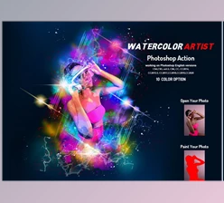 Download Watercolor Artist Photoshop Action CreativeMarket-6004640 (ATN, ABR)