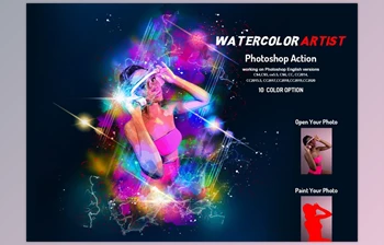 Download Watercolor <span class='badge badge-warning'>Artist</span> Photoshop Action CreativeMarket-6004640 (ATN, ABR)