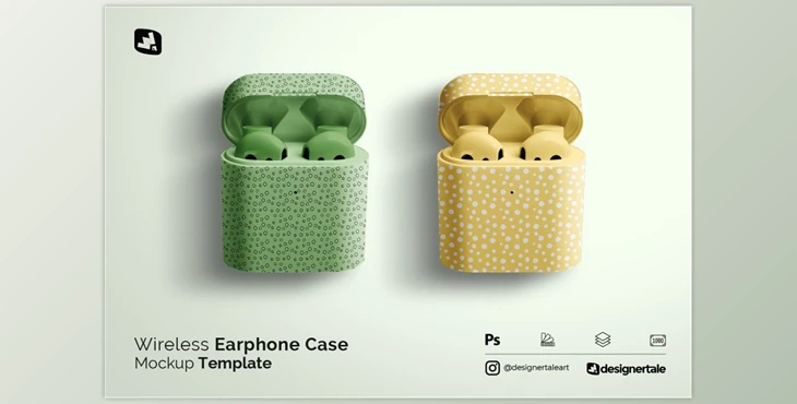 Download Wireless Earphone Case Mockup CreativeMarket-5351769 (PSD)