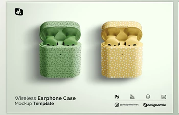 Download <span class='badge badge-warning'>Wireless</span> Earphone Case Mockup CreativeMarket-5351769 (PSD)