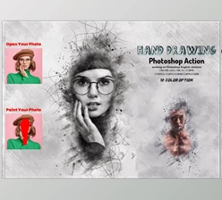 Download Hand Drawing Photoshop Action CreativeMarket-6029285 (ATN)