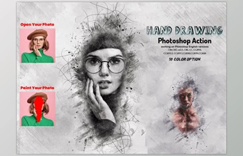 Download Hand <span class='badge badge-warning'>Drawing</span> Photoshop Action CreativeMarket-6029285 (ATN)