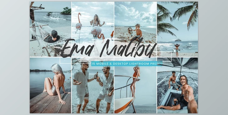 Download 15 Mobile Lightroom Presets Malibu CreativeMarket-6111550 (XMP, DNG, LRT)
