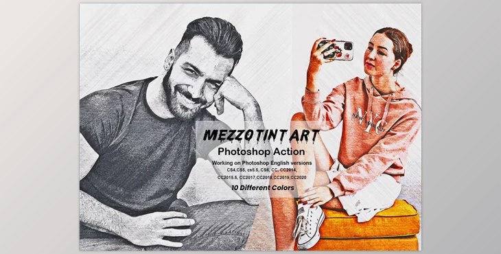 Download Mezzotint Art Photoshop Action CreativeMarket-5907470 (ATN)