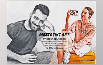 Download Mezzotint <span class='badge badge-warning'>Art</span> Photoshop Action CreativeMarket-5907470 (ATN)