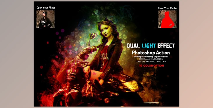 Download Dual Light Effect Photoshop Action CreativeMarket-5917432 (ATN)