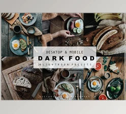 Download DARK FOOD LIGHTROOM PRESETS CreativeMarket-6103752 (XMP, DNG, LRTEMPLATE)