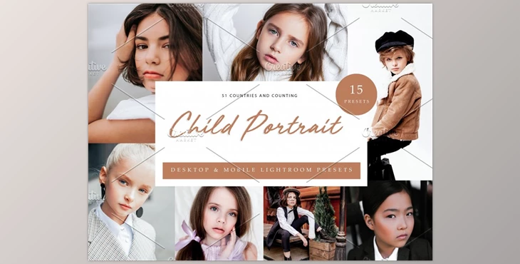 Download 15x Lightroom Presets Child Portrait CreativeMarket-6071334