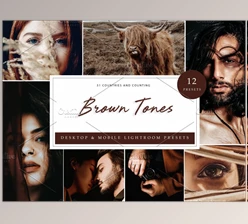 Download 12 x Lightroom Presets, Brown Tones CreativeMarket-5962447 (XMP, DNG, LRTemplate)
