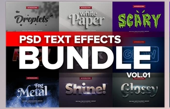 Download Photoshop <span class='badge badge-warning'>3D</span> Text Effects BUNDLE 1 CreativeMarket-5926184 (PSD)