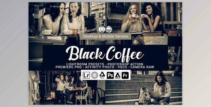 Download Black Coffee Lightroom Presets CreativeMarket-5155800 (XMP, LRTEMPLATE, DNG, PS)