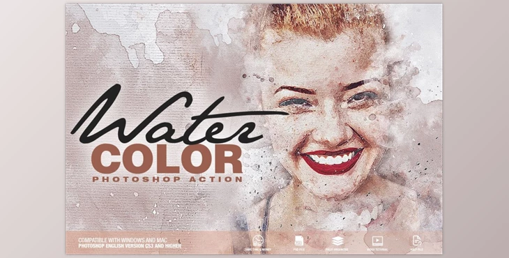 Download Watercolor Photoshop Action CreativeMarket-6097857 (PSD)