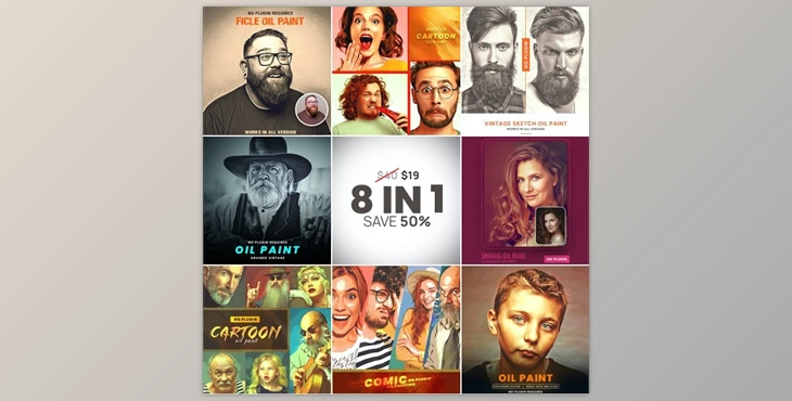 Download 8 in 1 Photoshop Action Bundle – GraphicRiver 31643720 (ATN)