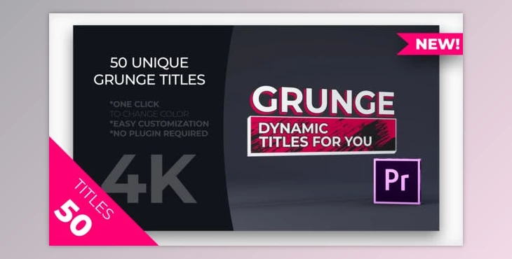 Download 50 Grunge Titles MOGRT (Videohive 23198190) - AE Project