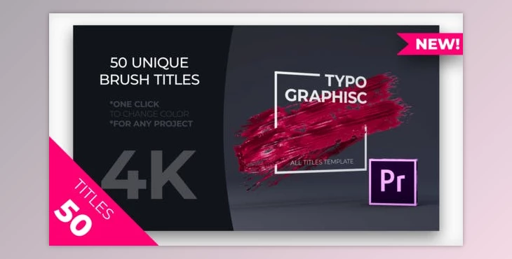 Download 50 Brush Titles MOGRT (Videohive 23161526) - AE Project