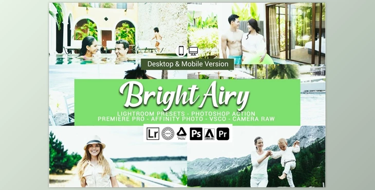Download Bright Airy Lightroom Presets CreativeMarket-5156467 (XMP, Lrtemplate, DNG, PS)