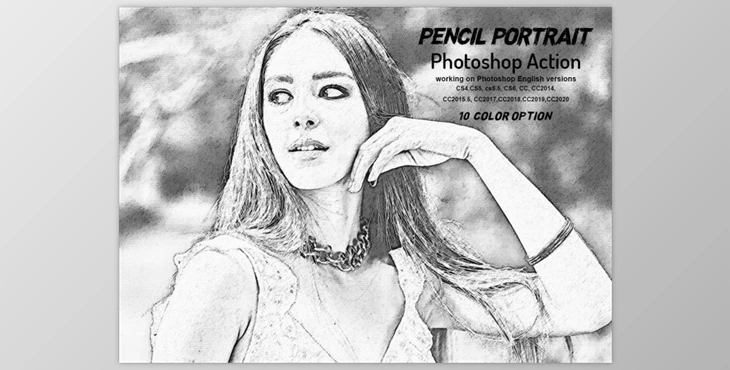 Download Pencil Portrait Photoshop Action CreativeMarket-5950969 (ATN)