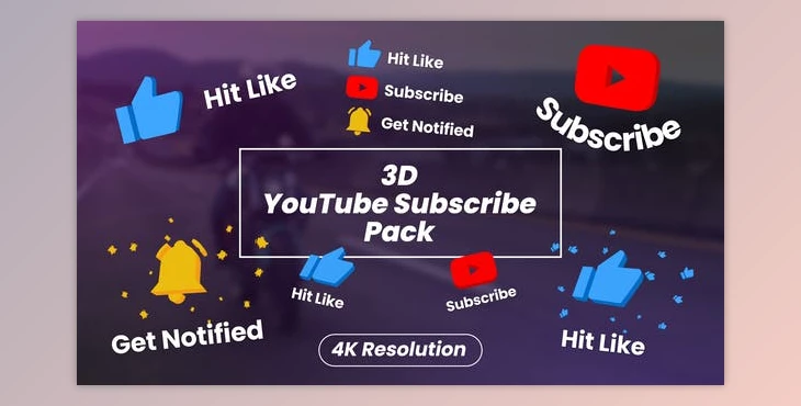 Download 3D YouTube Subscribe Pack (Videohive 31859048) - AE Project