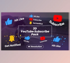Download 3D YouTube Subscribe Pack (Videohive 31859048) - AE Project