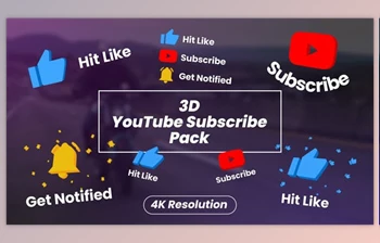 Download <span class='badge badge-warning'>3D</span> YouTube Subscribe Pack (Videohive 31859048) - AE Project