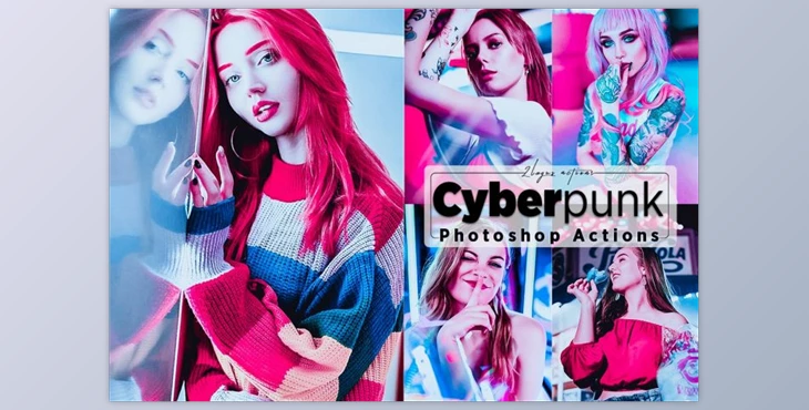 Download Cyberpunk Portrait Photoshop Actions