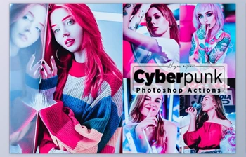 Download Cyberpunk Portrait <span class='badge badge-warning'>Photoshop</span> Actions
