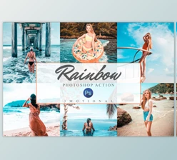 Download 11 Rainbow Photoshop Actions, ACR, LUT by 3Motional (atn, xmp, cube)
