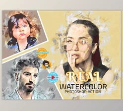 Download Real Watercolor Photoshop Action By MRI STUDIO