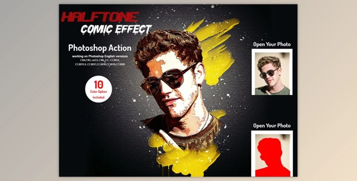 Download Halftone Comic Effect PS Action By Studio Retouch