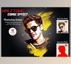 Download Halftone Comic Effect PS Action By Studio Retouch