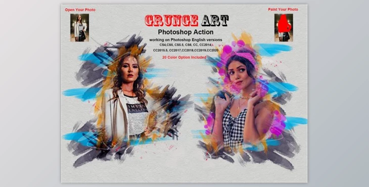 Download Grunge Art Photoshop Action By Studio Retouch