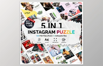 Download Instagram Puzzle <span class='badge badge-warning'>Bundle</span> By Roobii (PSD)